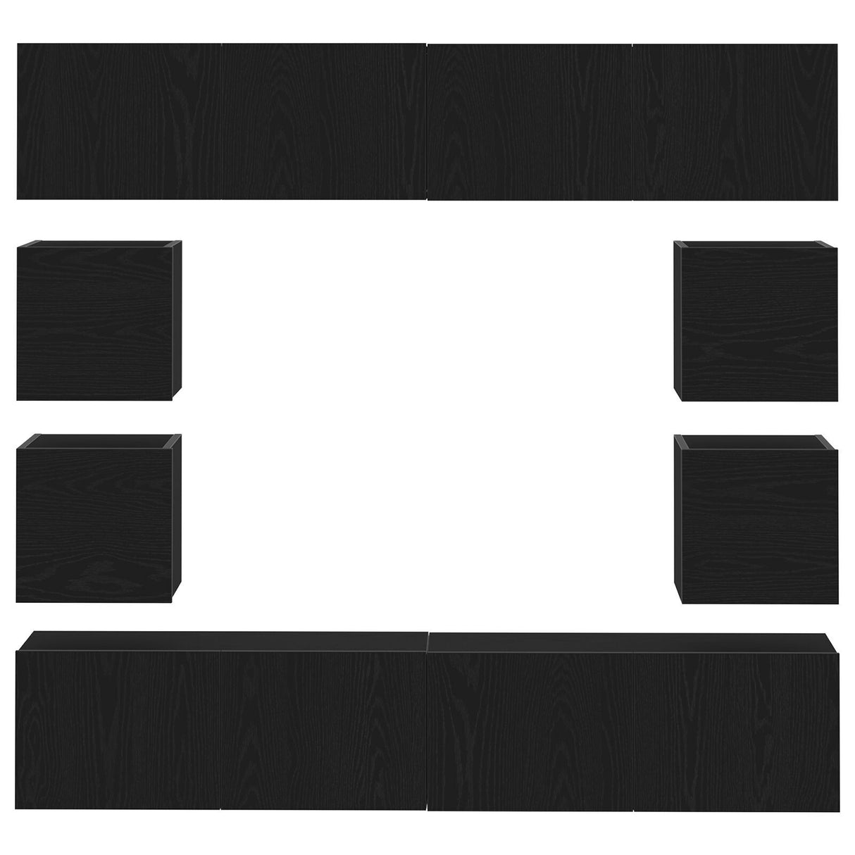 6 Piece Tv Cabinet Set Wall-Mounted Engineered Wood,  Tv Stand 80X30X30 Cm Made Of Engineered Wood,  Wall Mounted Tv Cabinets 2 Pcs 30.5X30X30 Cm