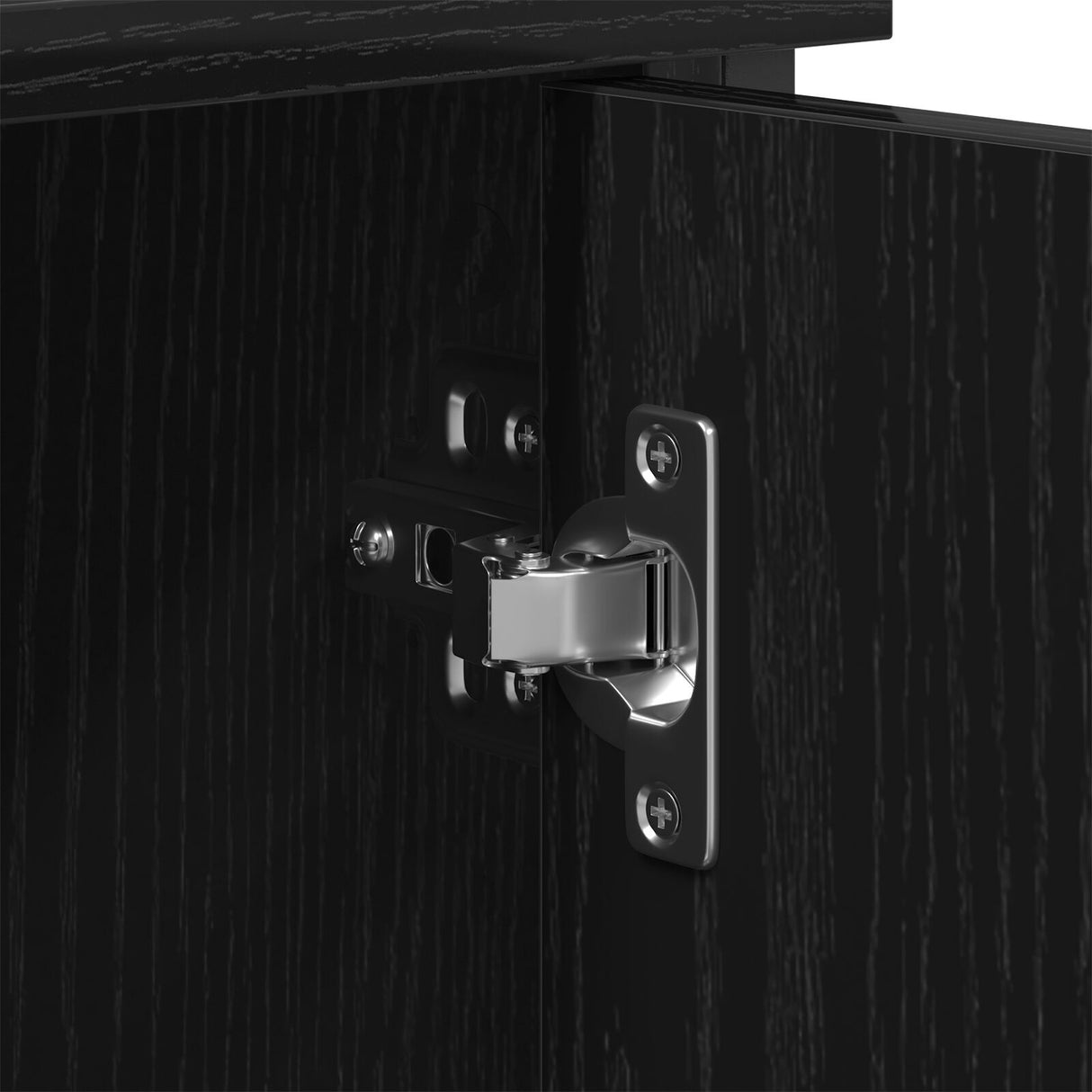 Tv Cabinet Black Oak 101X35X65 Cm Engineered Wood And Steel