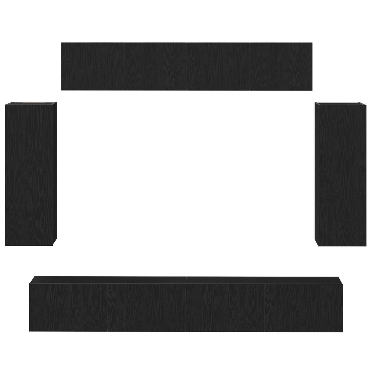 6 Piece Tv Cabinet Set - Engineered Wood In Old Wood Finish,  Tv Stand 80X30X30 Cm - Made From Engineered Wood,  Wall-Mounted Tv Cabinets - 2 Pcs In , 30.5X30X, Made From Engineered Wood,  Wall-Mounted Tv Cabinet 100X30X30 Cm - Made From Engineered Wood