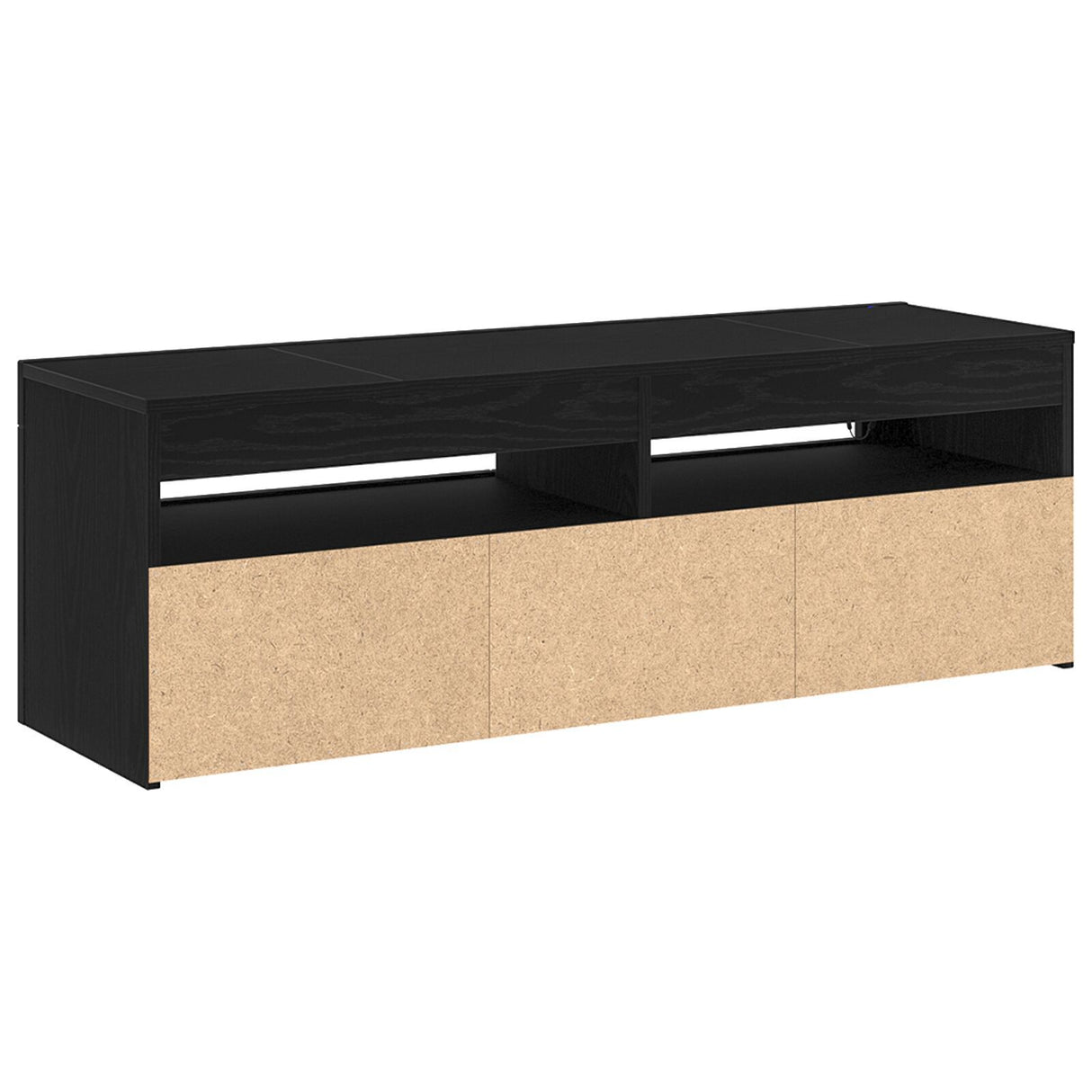 Tv Cabinet With Led Black Oak 120X35X40 Cm Engineered Wood