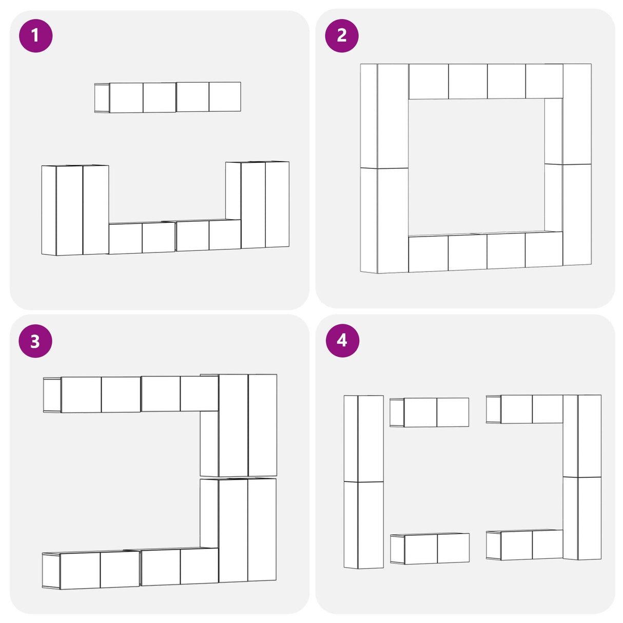 8 Piece Tv Cabinet Set Wall-Mounted Engineered Wood,  Tv Stand 80X30X30 Cm Made Of Engineered Wood,  Wall-Mounted Tv Cabinets - 2 Pcs , 30.5X30X90 Cm, Made From Engineered Wood
