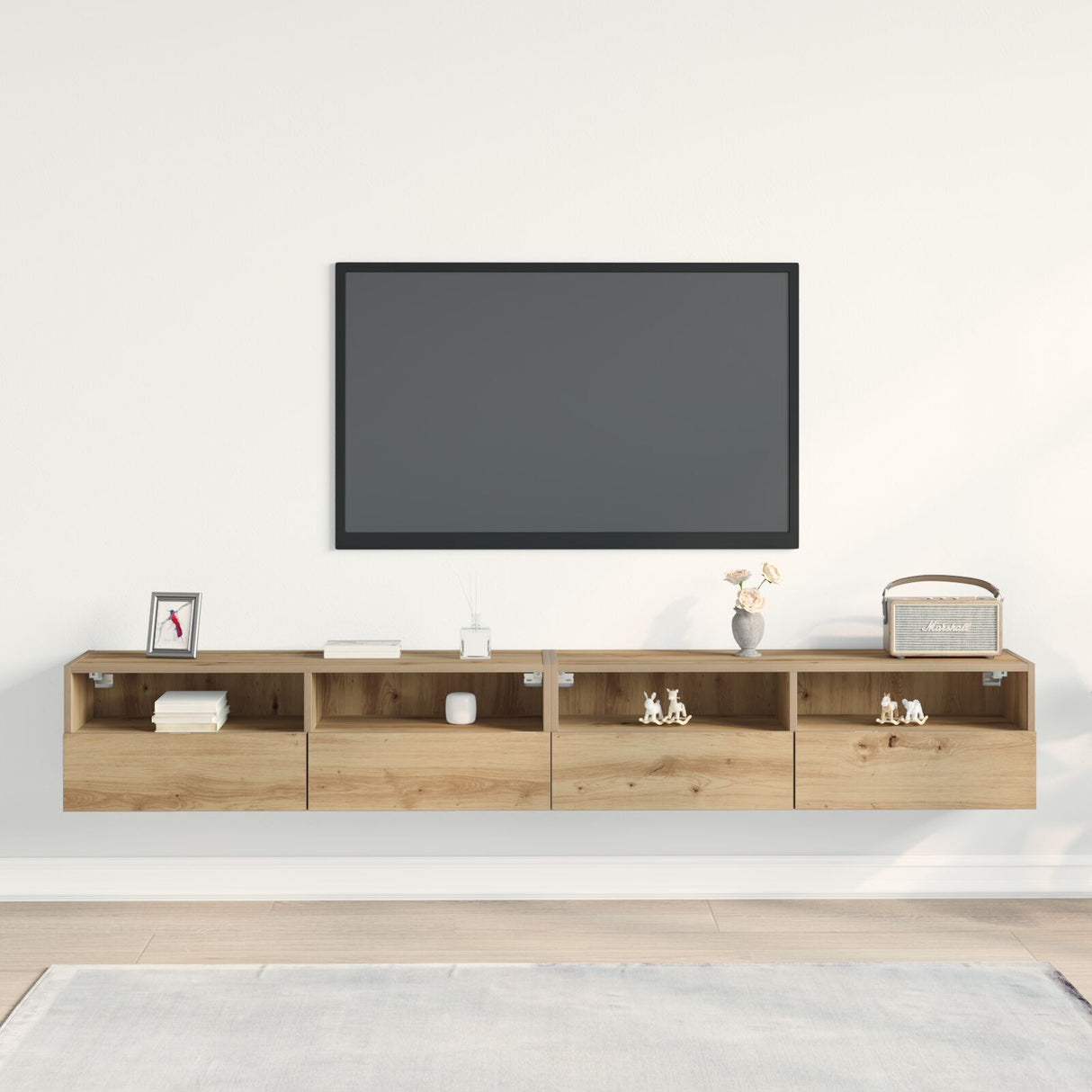Tv Wall Cabinets 2 Pcs Artisan Oak 100X30X30 Cm Engineered Wood