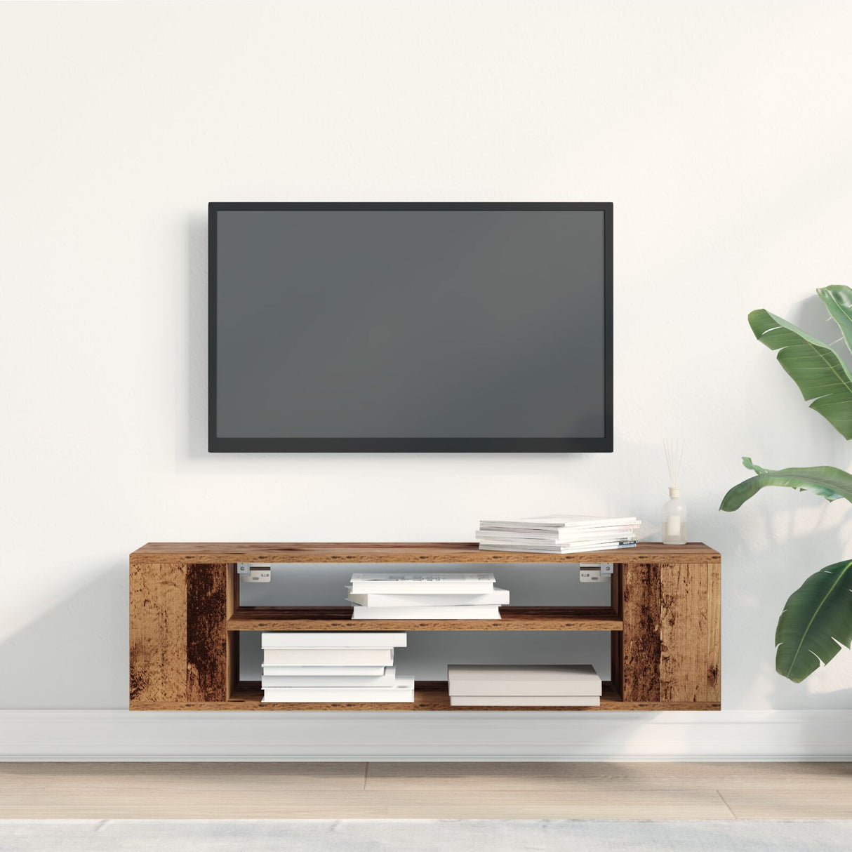 Tv Cabinet Old Wood Engineered Wood 100 X 30 X 26.5 Cm Tv Cabinet
