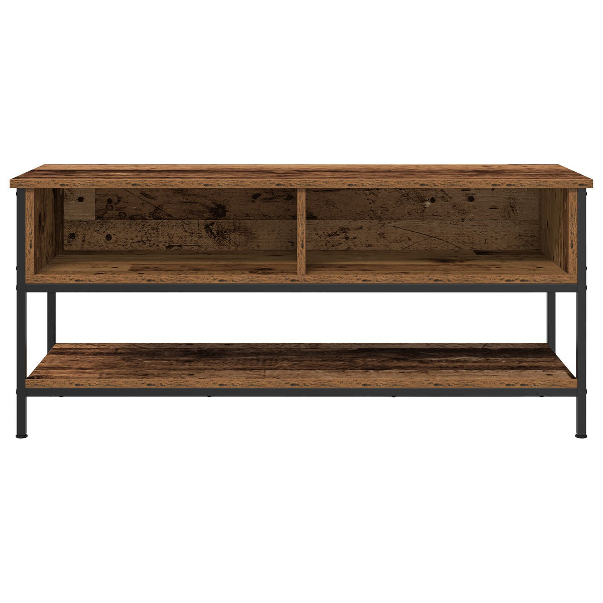 Tv Cabinet Old Wood 100X35X45 Cm Engineered Wood And Steel