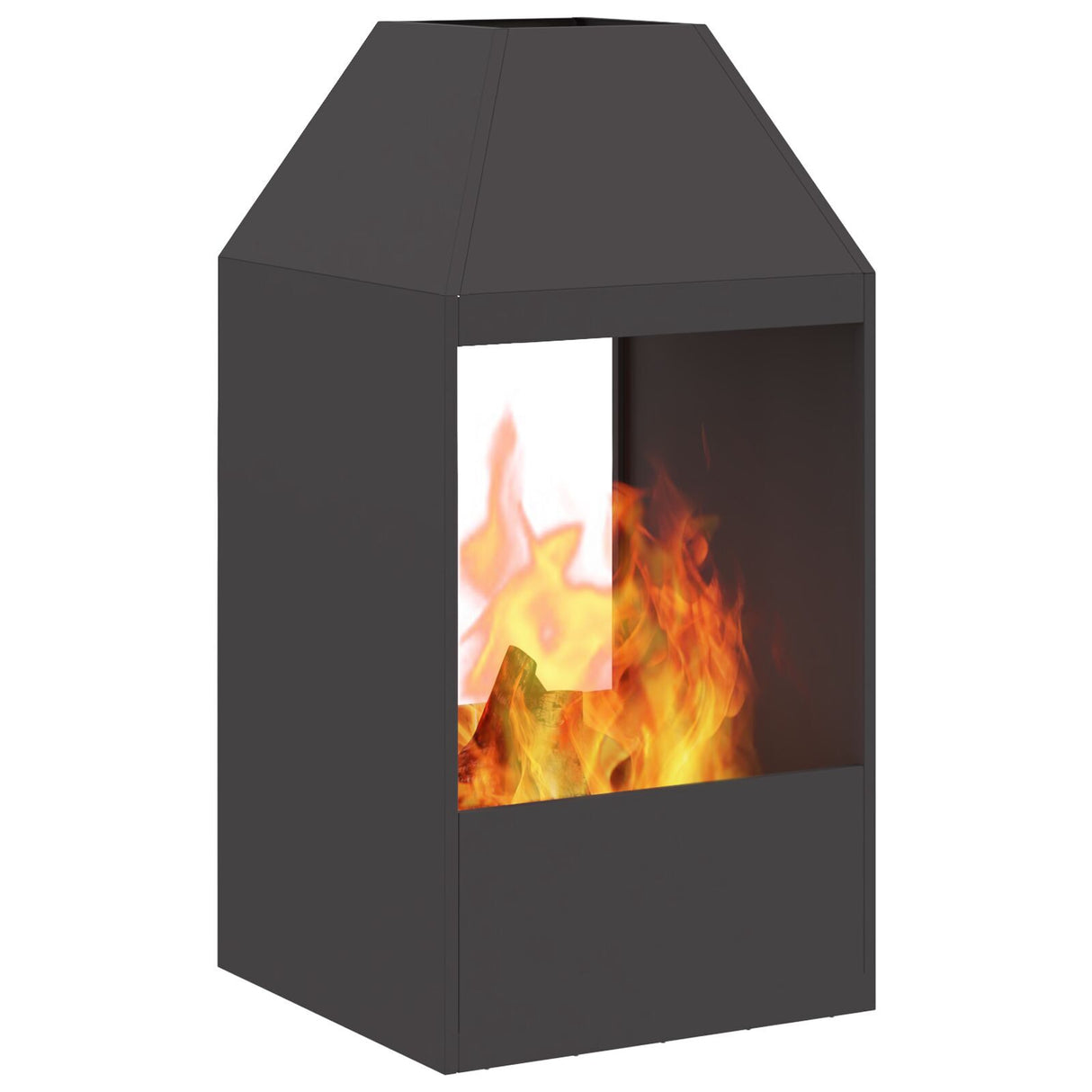 Fire Pit Black 50X50X100 Cm Steel