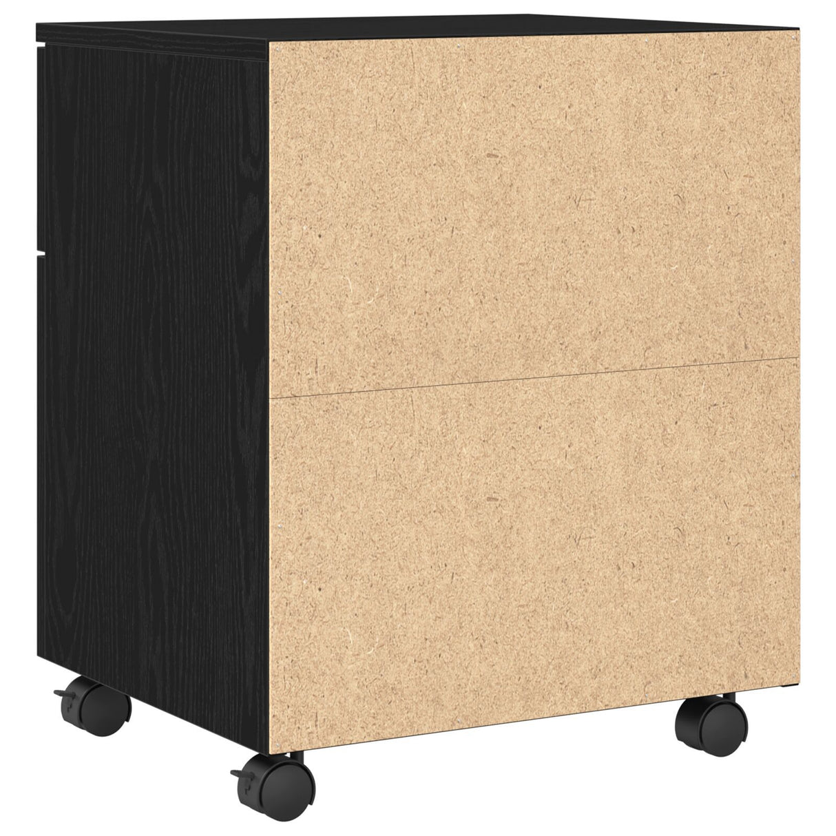 Mobile File Cabinet With Wheels Black Oak 45X38X54 Cm