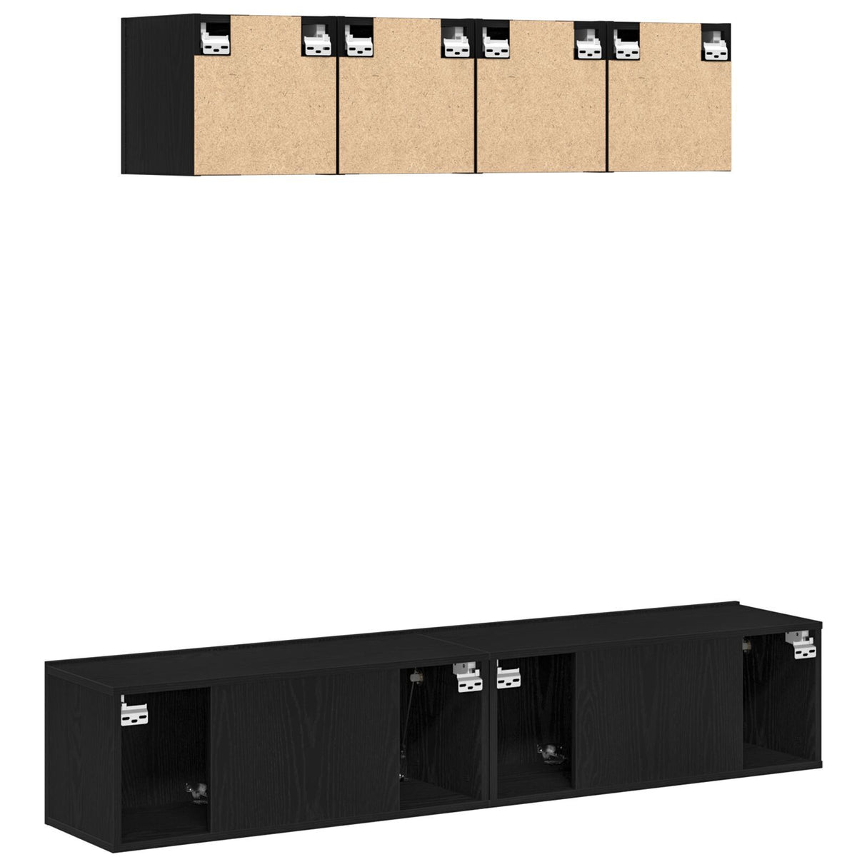 6 Piece Tv Cabinet Set Wall-Mounted Engineered Wood,  Tv Stand 80X30X30 Cm Made Of Engineered Wood,  Wall Mounted Tv Cabinets 2 Pcs 30.5X30X30 Cm