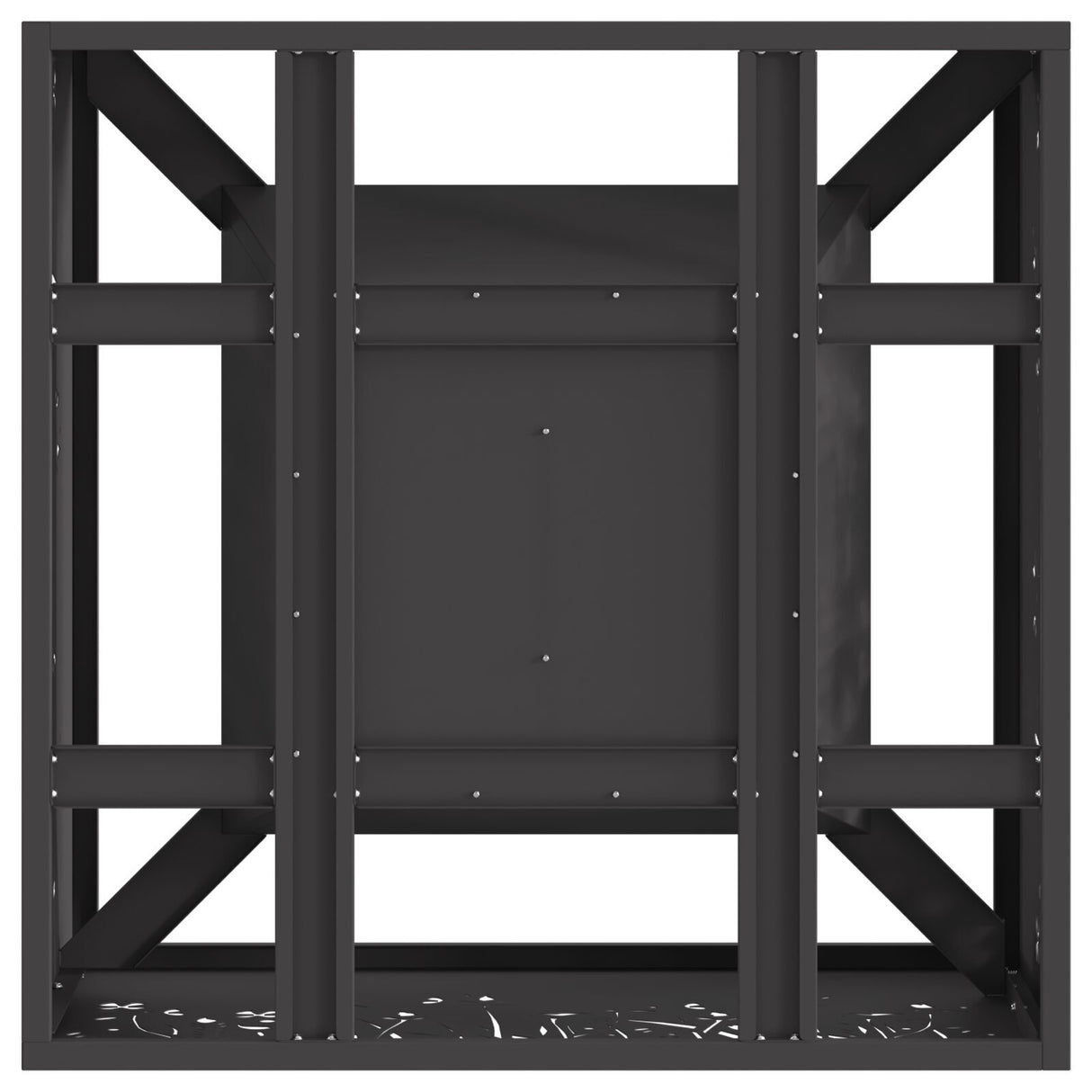 Fire Pit Square Black Steel