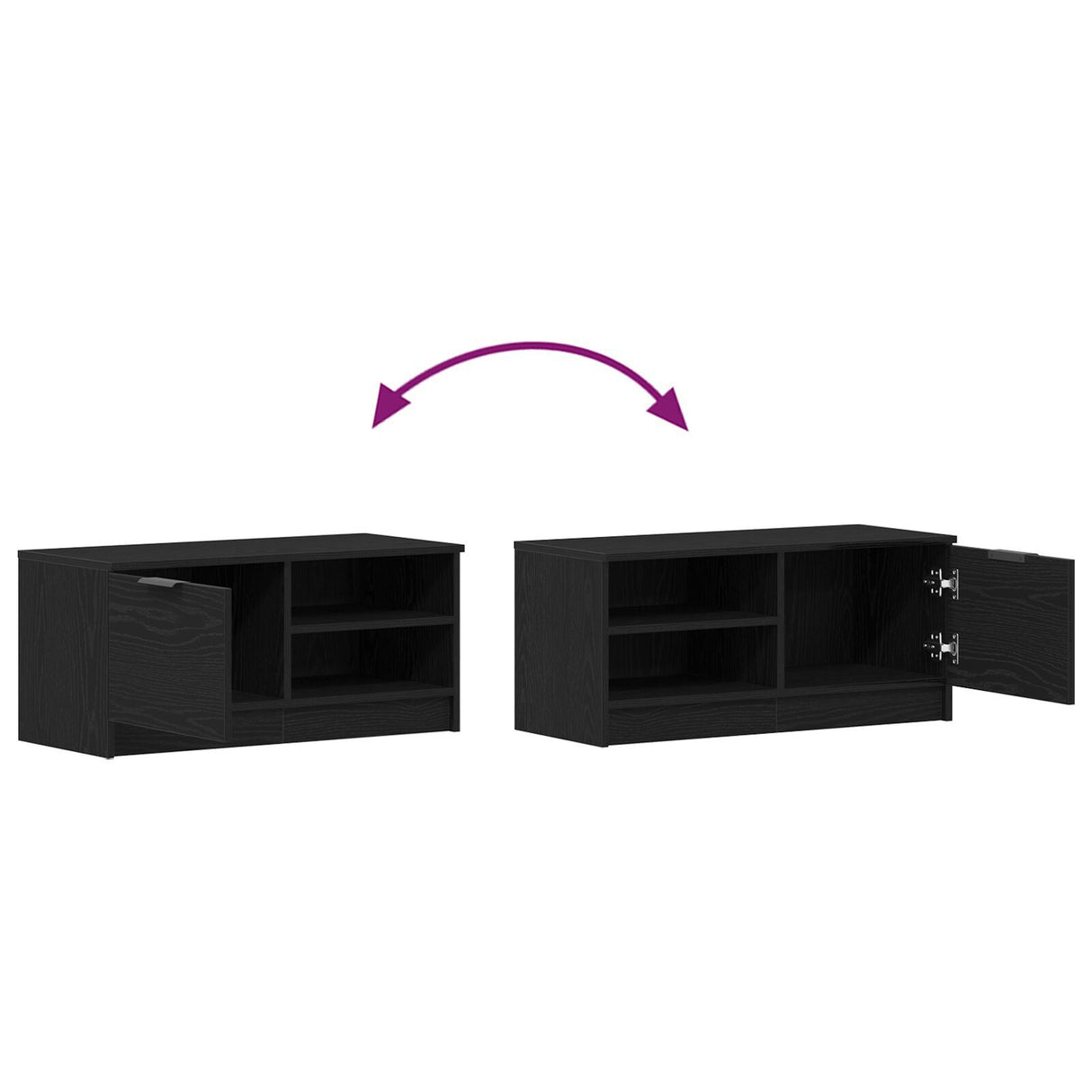 Tv Cabinet 2 Pcs Black Oak 80X35X36,5 Cm Engineered Wood