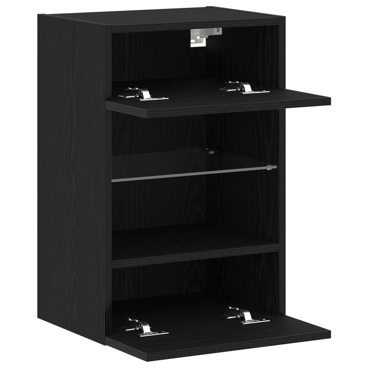 Led Tv Cabinet Black Oak 40X30X60,5Cm Cm Engineered Wood