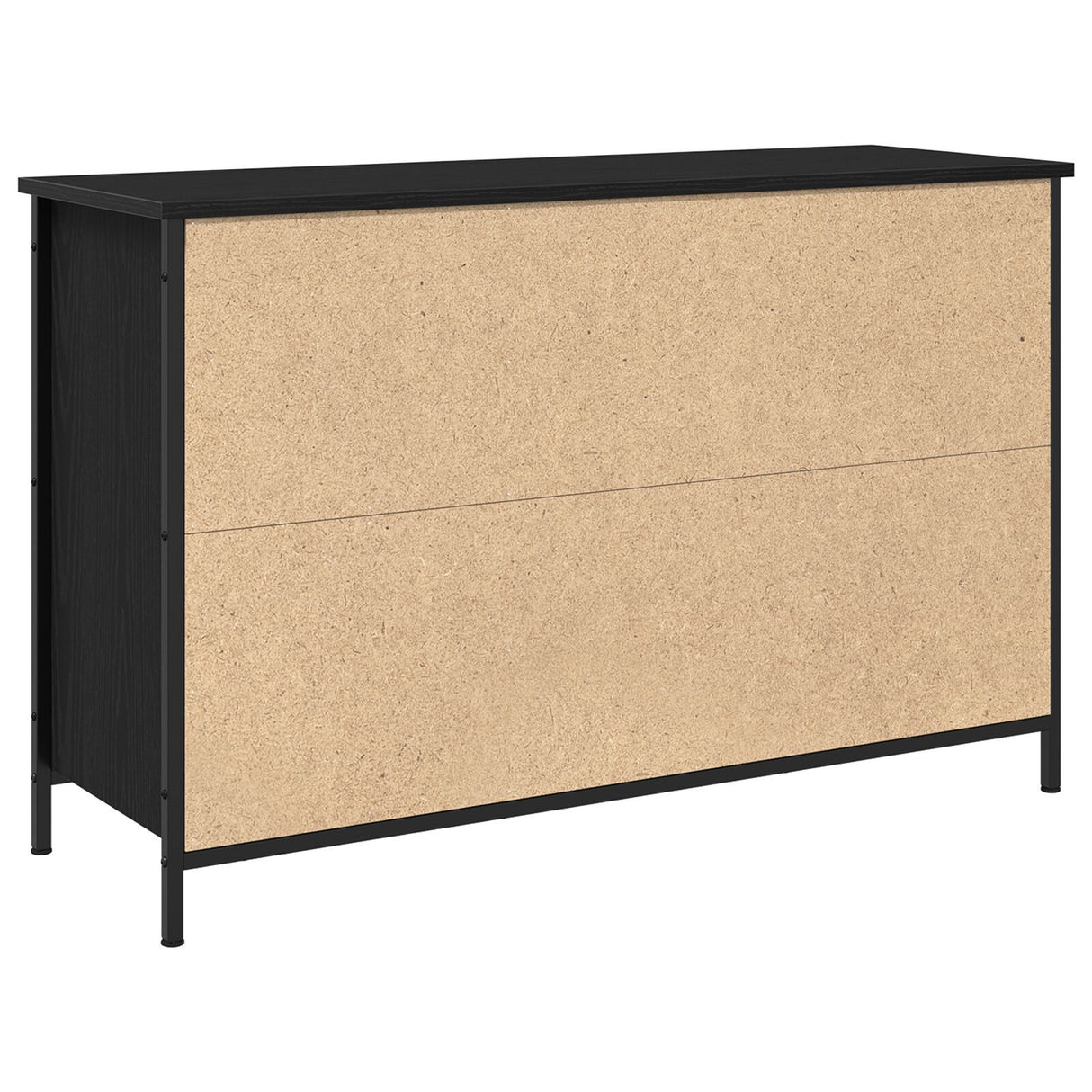 Tv Cabinet Black Oak 101X35X65 Cm Engineered Wood And Steel