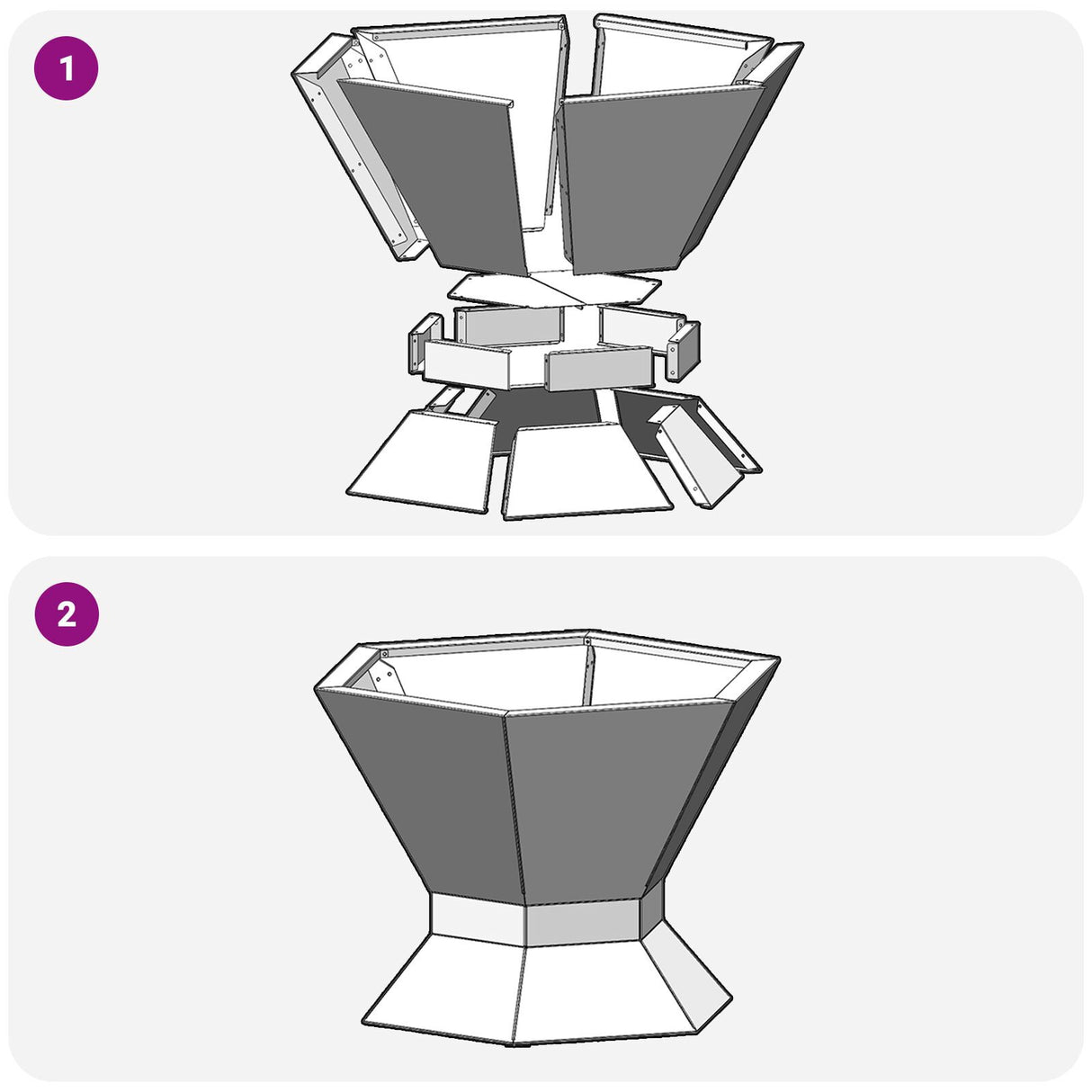 Fire Pit Hexagonal Black 50X50X40 Cm Steel
