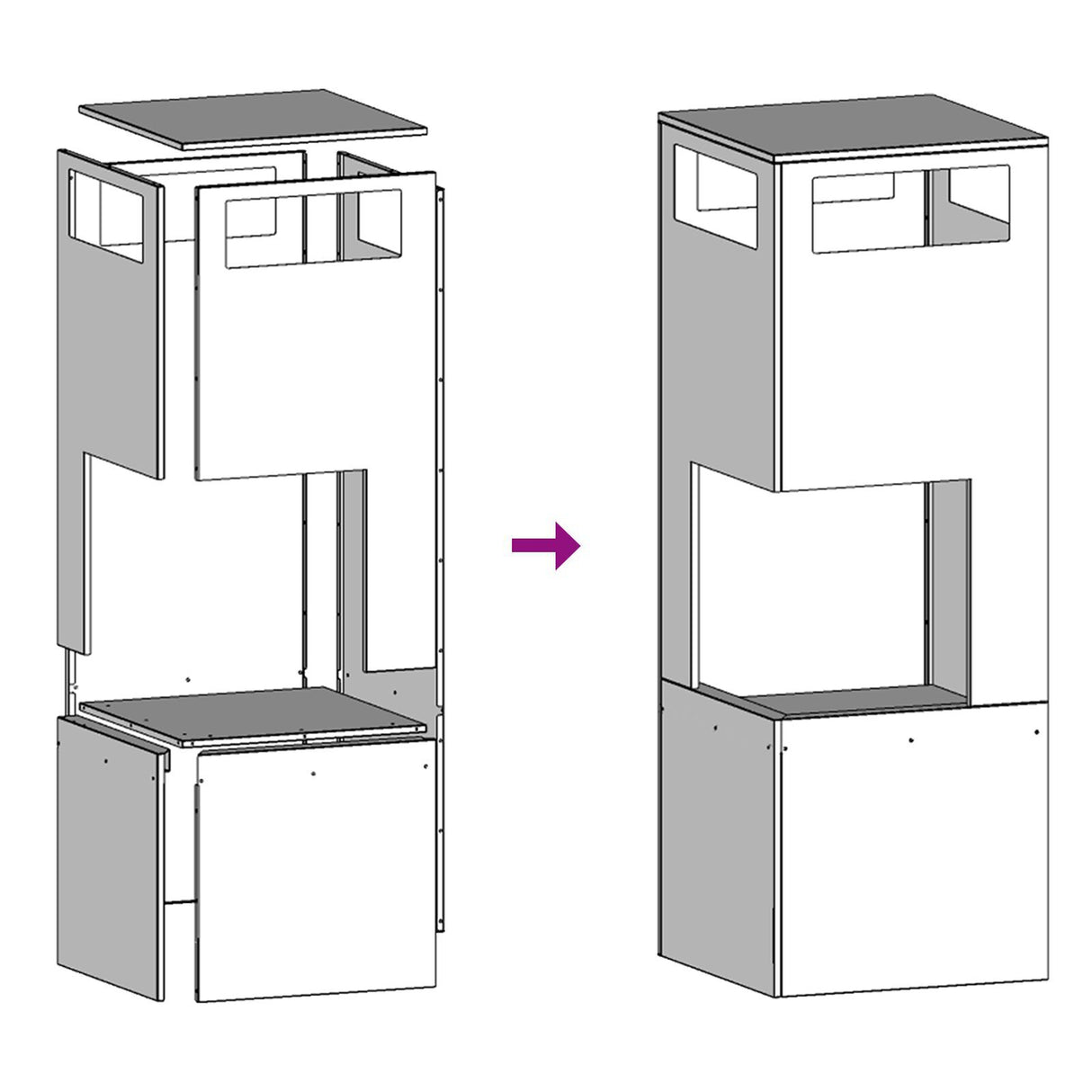 Fire Pit Square Black Steel