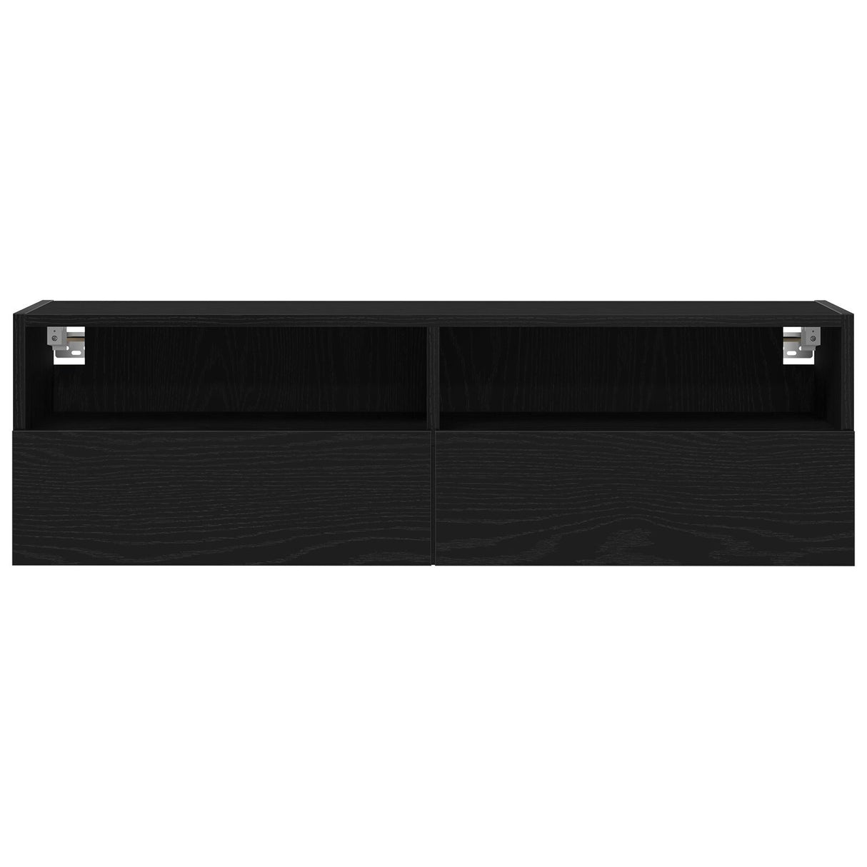 Tv Wall Cabinets 2 Pcs Black Oak 100X30X30 Cm Engineered Wood