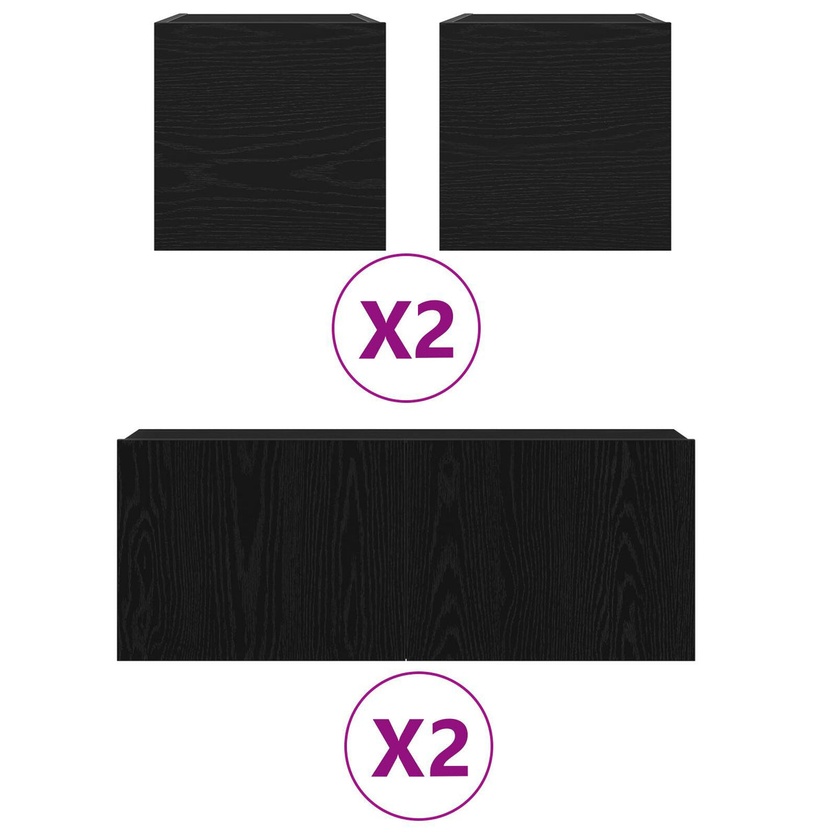 6 Piece Tv Cabinet Set Wall-Mounted Engineered Wood,  Tv Stand 80X30X30 Cm Made Of Engineered Wood,  Wall Mounted Tv Cabinets 2 Pcs 30.5X30X30 Cm