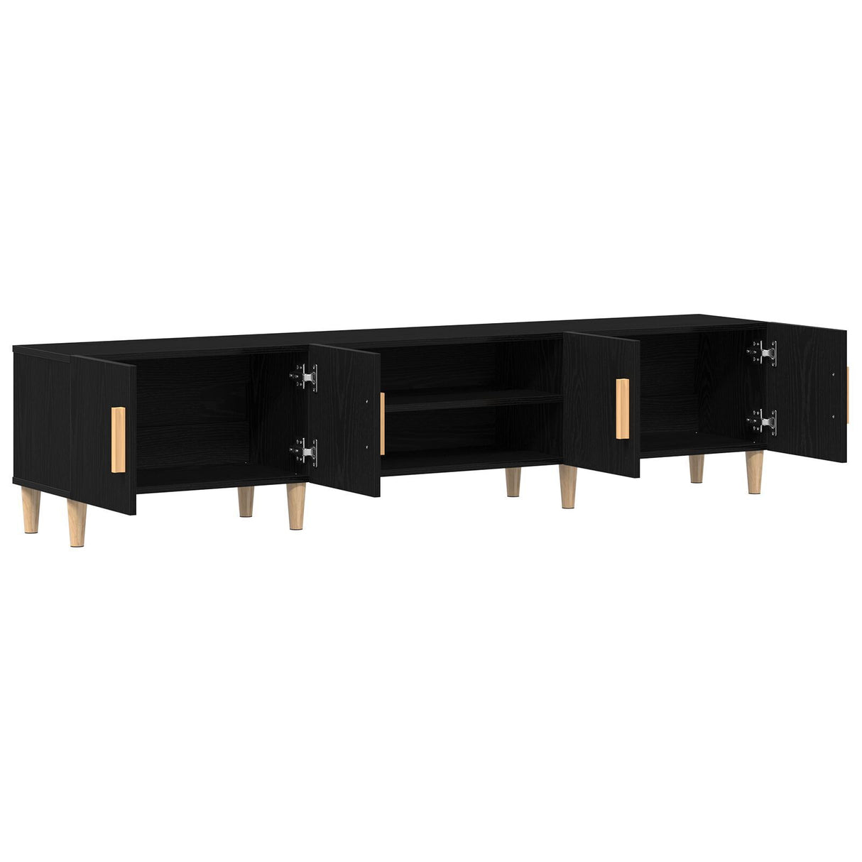 Tv Cabinet Black Oak 180X31,5X40 Cm Engineered Wood