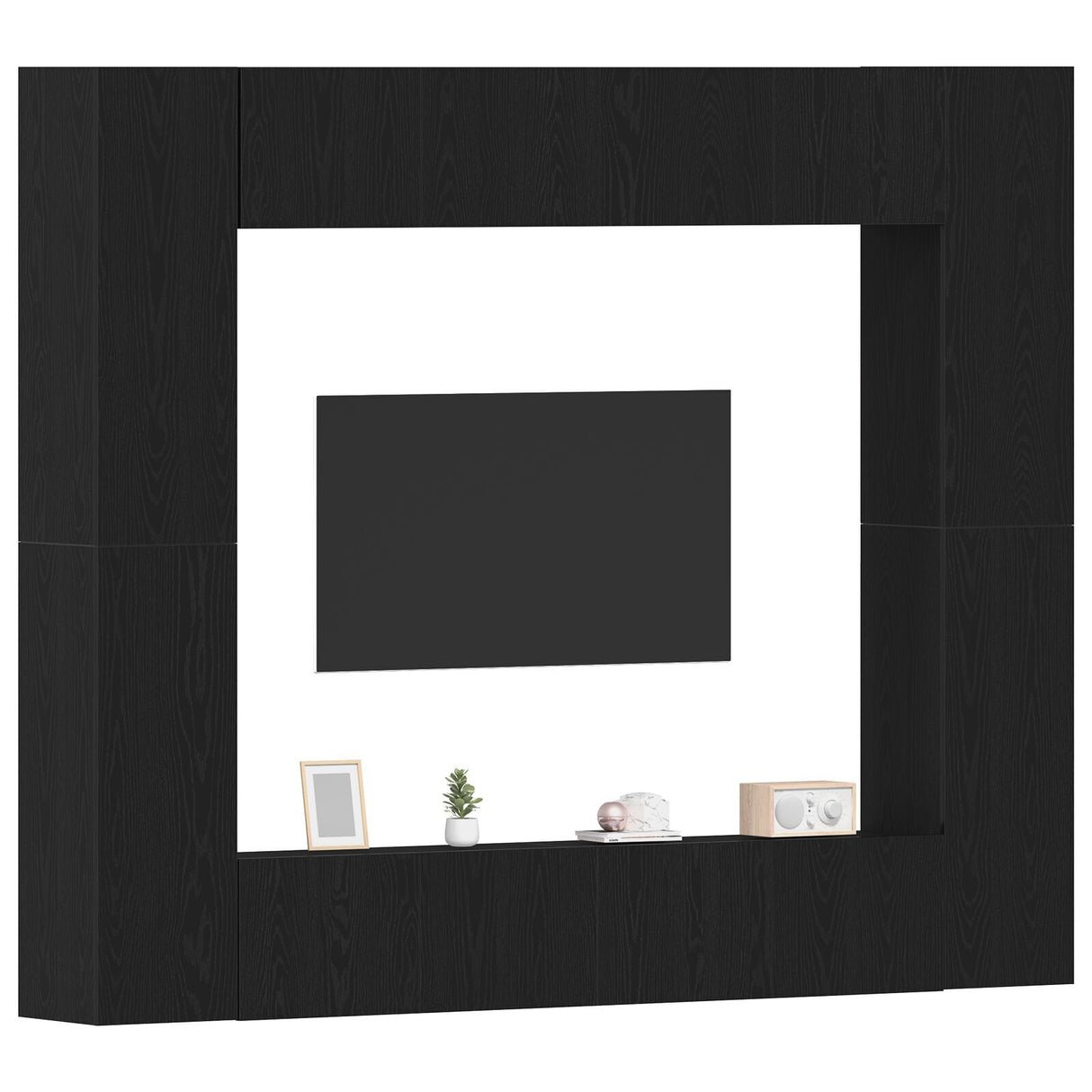 8 Piece Tv Cabinet Set Wall-Mounted Engineered Wood,  Tv Stand 80X30X30 Cm Made Of Engineered Wood,  Wall-Mounted Tv Cabinets - 2 Pcs , 30.5X30X90 Cm, Made From Engineered Wood