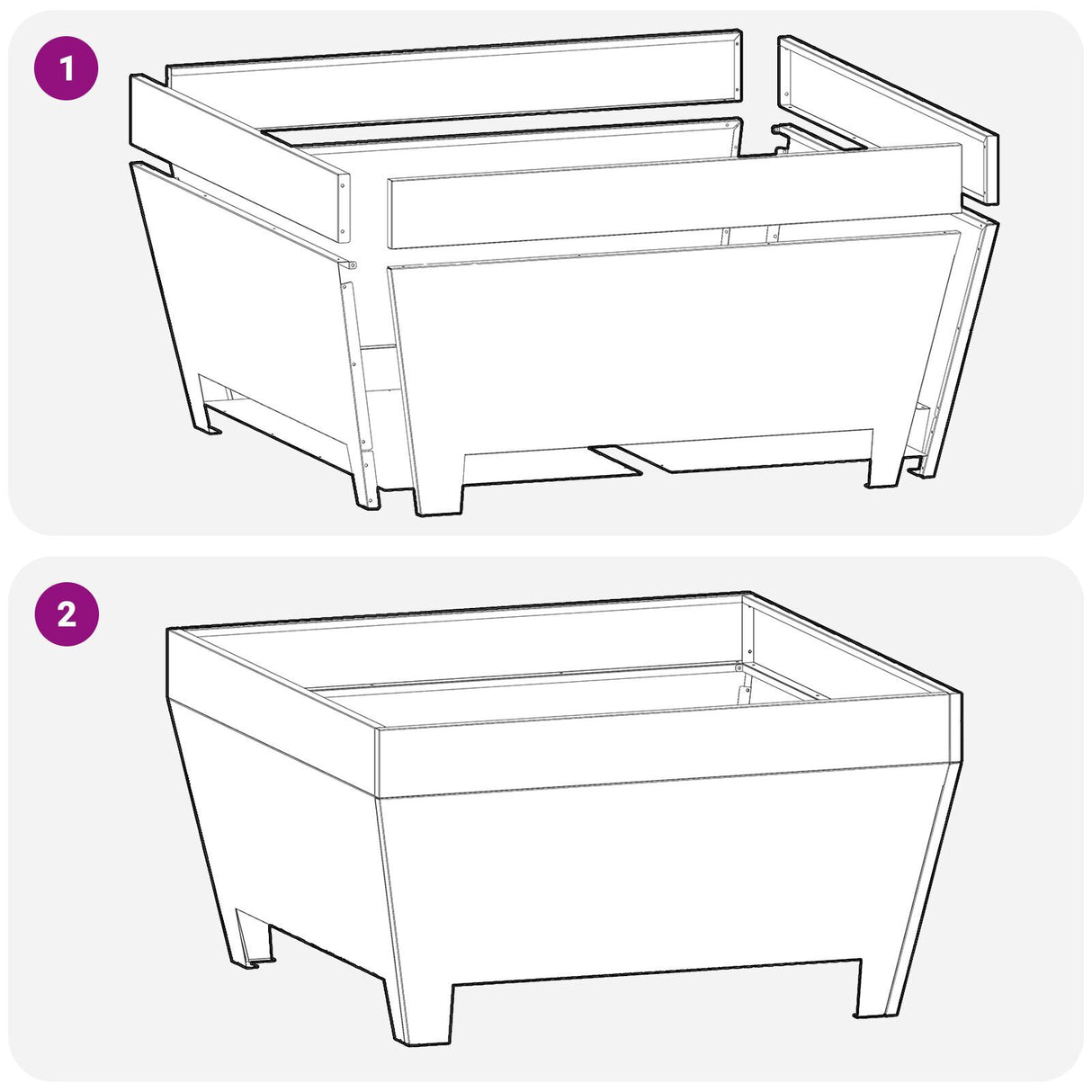 Square Fire Pit - Black, 50X50X30 Cm, Steel