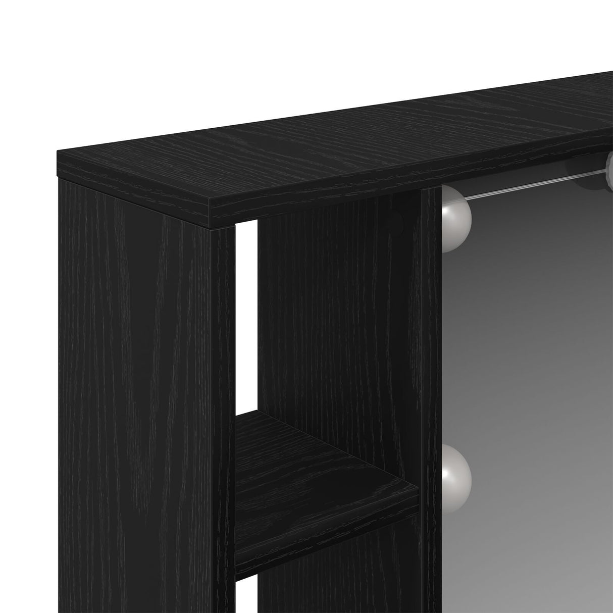 Led Mirror Cabinet - Black Oak - 76X15X55 Cm - Made Of Engineered Wood