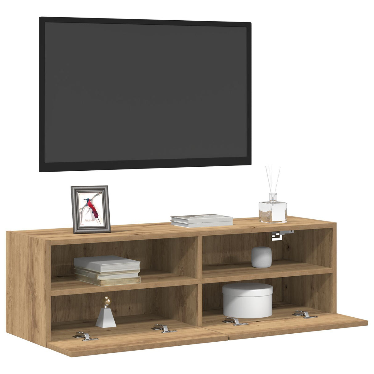Tv Wall Cabinet Artisan Oak 100X30X30 Cm Engineered Wood