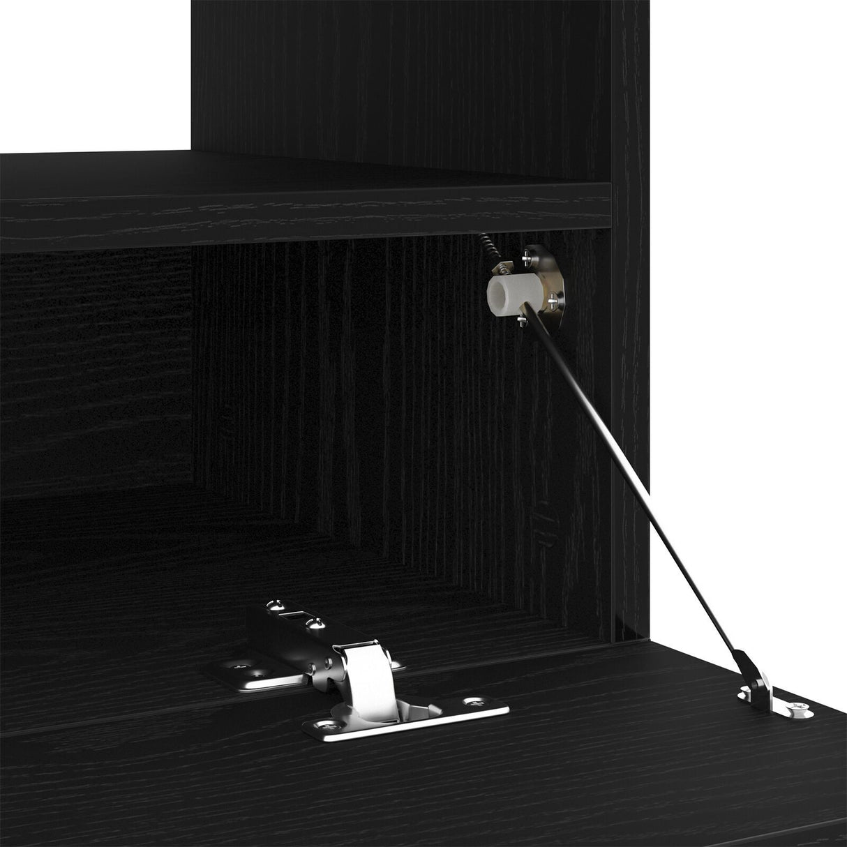 Tv Stand With Led Lights - Black Oak, 100X35X40 Cm, Made Of Engineered Wood