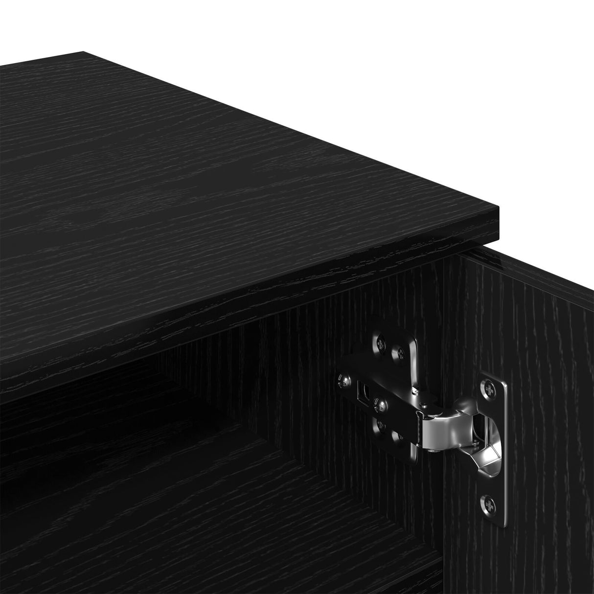 Black Oak Shoe Cabinet - 29.5 X 35 X 100.5 Cm - Made Of Engineered Wood