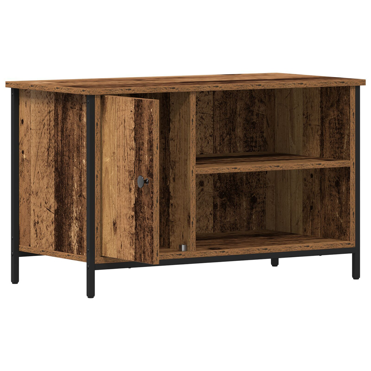 Tv Cabinet Old Wood 80X40X50 Cm Engineered Wood And Steel