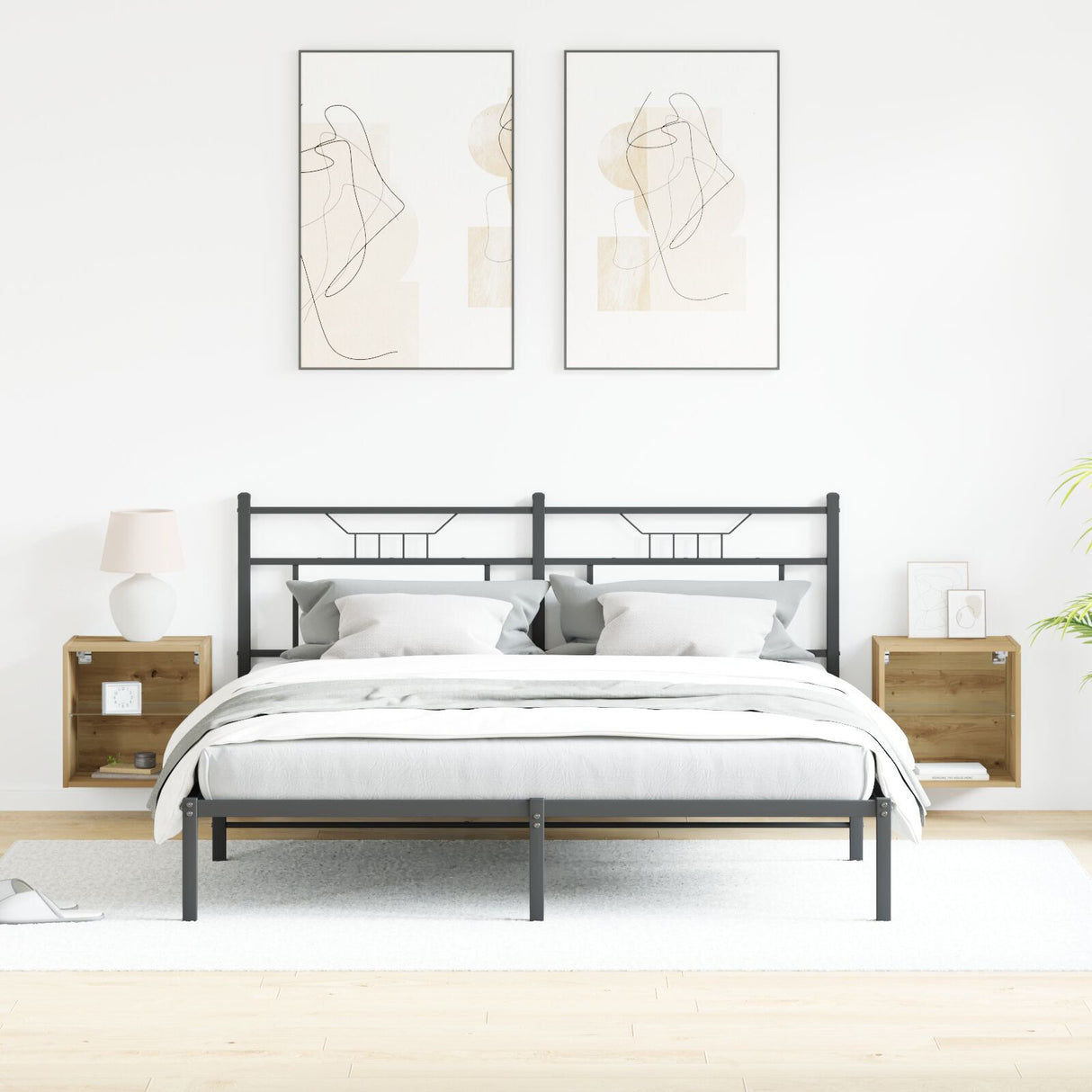 Floating Shelf 2 Pcs Artisan Oak 40X28.5X40 Cm Engineered Wood