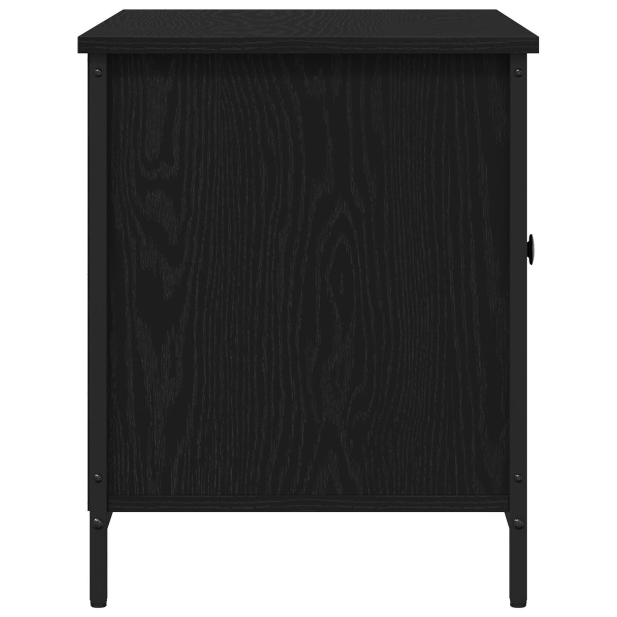 Tv Cabinet Black Oak 80X40X50 Cm Engineered Wood And Steel