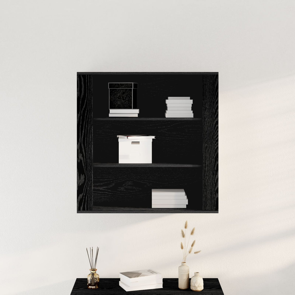 Wall Cabinet Black Oak 80X33X80 Cm Engineered Wood