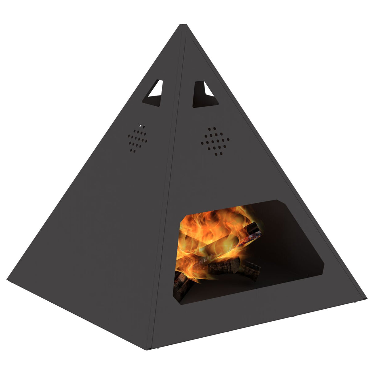 Fire Pit Pyramid Black 50X50X51 Cm Steel