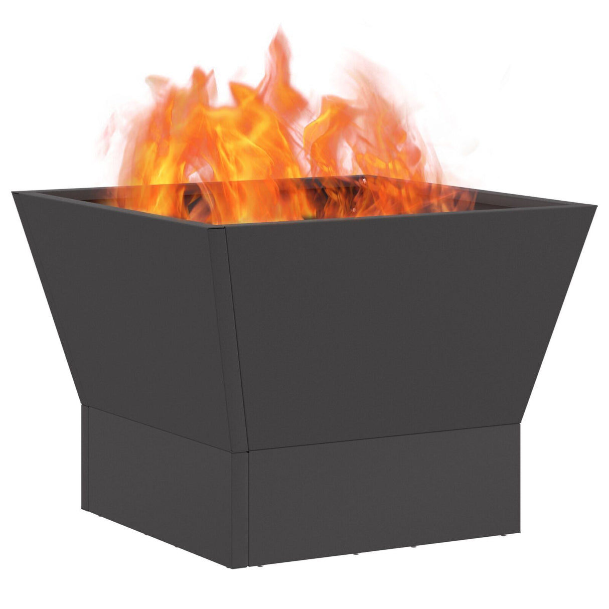 Fire Pit Square Black Steel