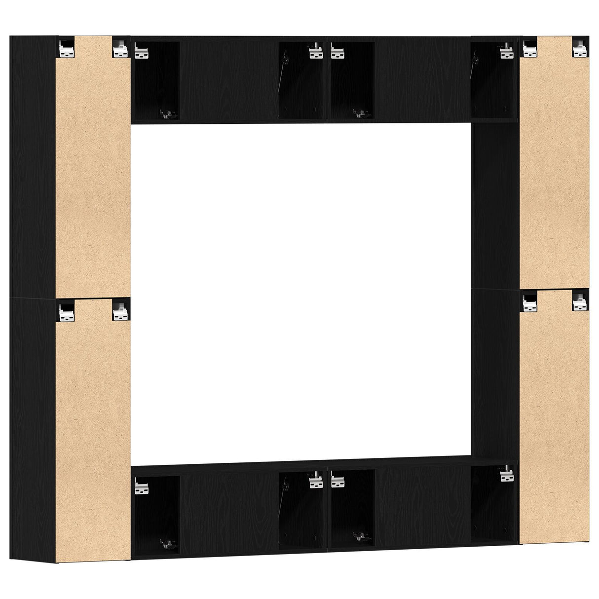 8 Piece Tv Cabinet Set Wall-Mounted Engineered Wood,  Tv Stand 80X30X30 Cm Made Of Engineered Wood,  Wall-Mounted Tv Cabinets - 2 Pcs , 30.5X30X90 Cm, Made From Engineered Wood