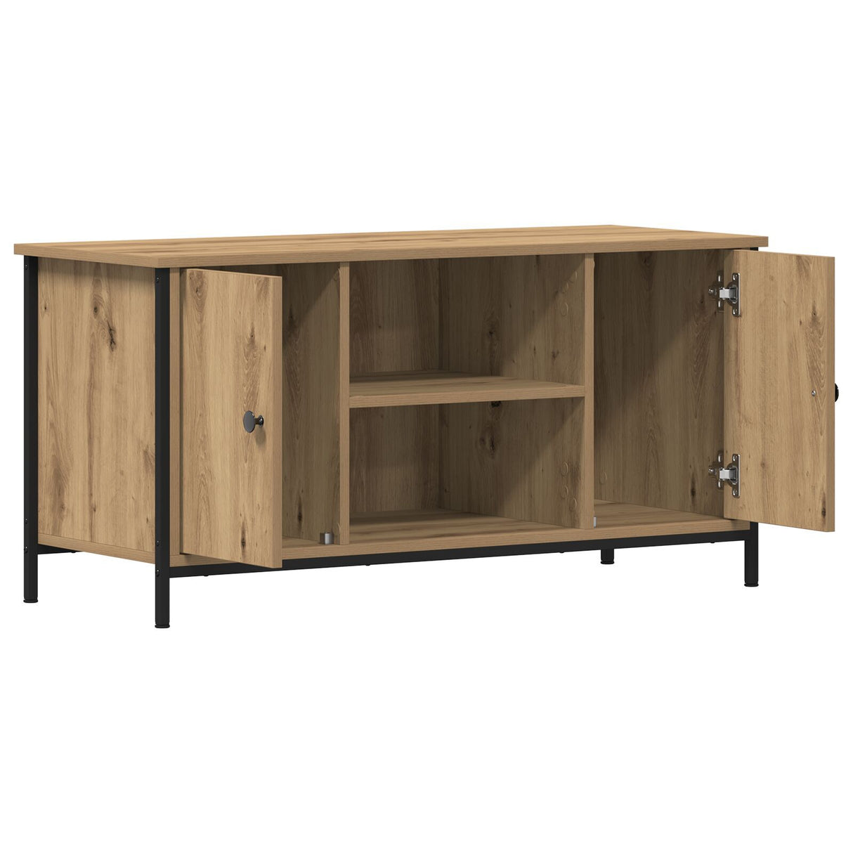 Tv Cabinet Artisan Oak 100X40X50 Cm Engineered Wood And Steel