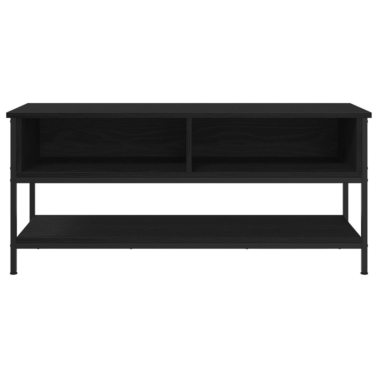 Tv Cabinet Black Oak 100X35X45 Cm Engineered Wood And Steel