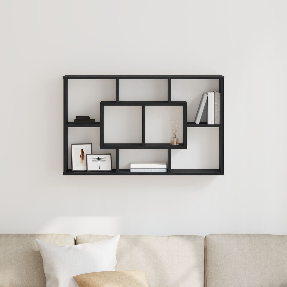 Wall Shelf - Black Oak, 85 X 16 X 52.5 Cm, Made Of Engineered Wood