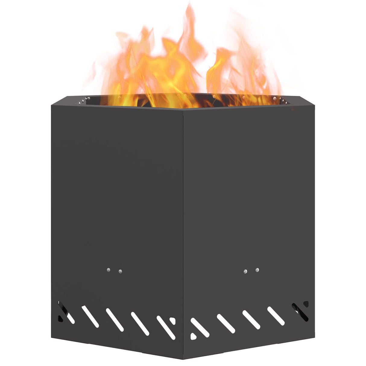 Smokeless Fire Pit Hexagonal Black Steel
