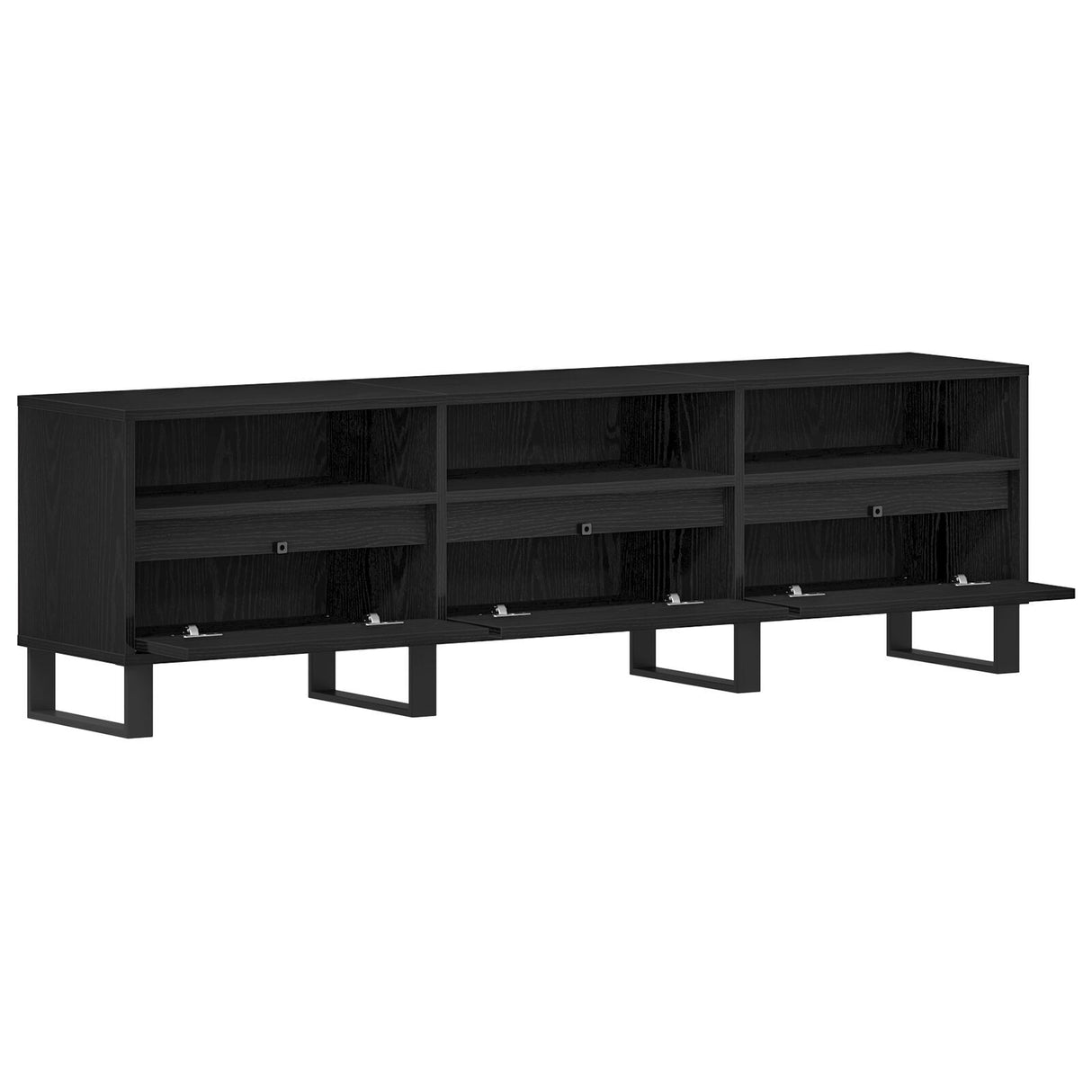 Tv Cabinet Black Oak 150X30X44,5 Cm Engineered Wood