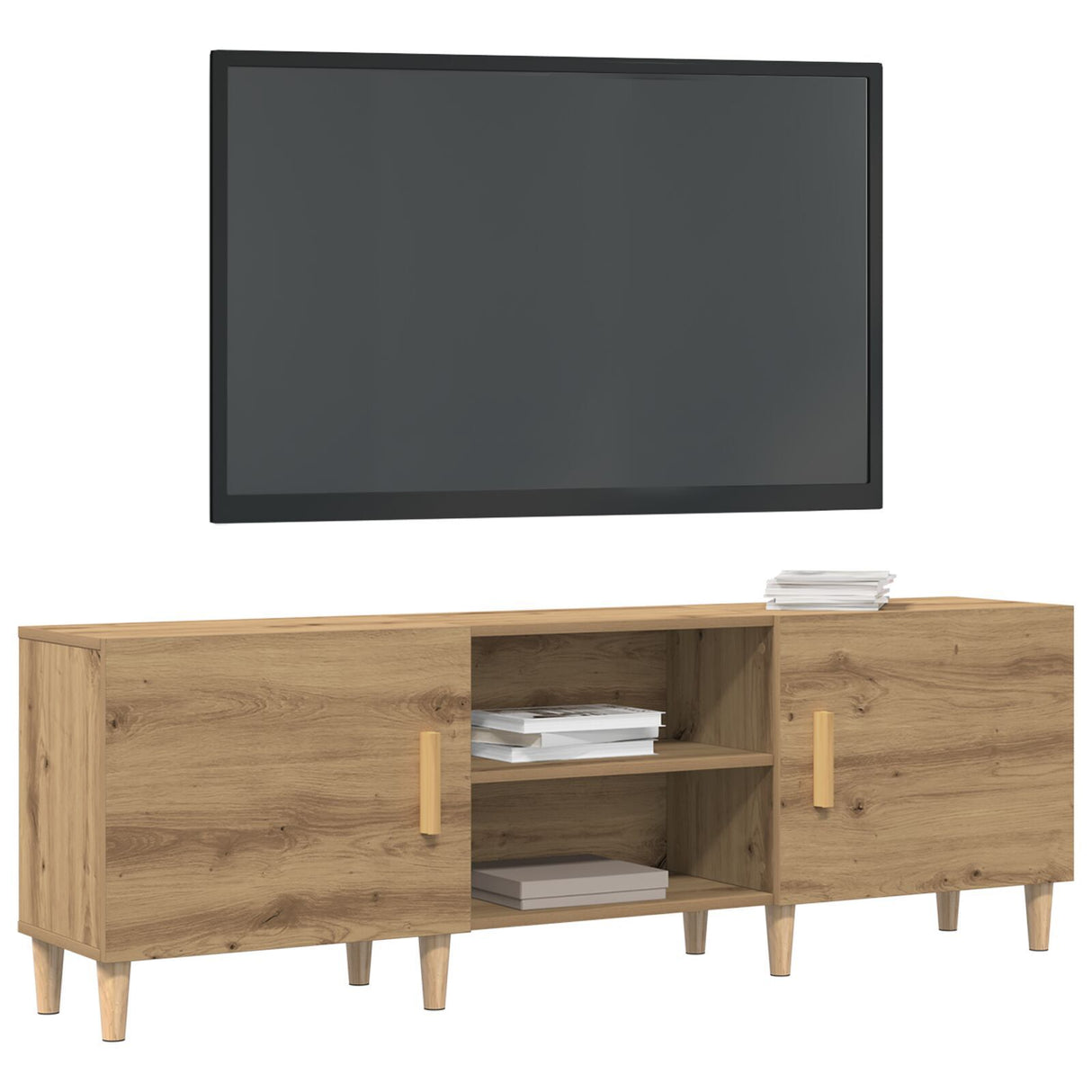 Tv Stand In Artisan Oak - 150X30X50 Cm - Made Of Engineered Wood