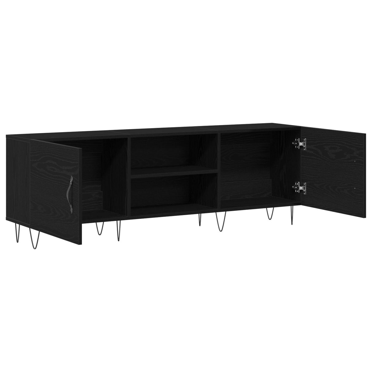 Tv Cabinet Black Oak 150X30X50 Cm Engineered Wood