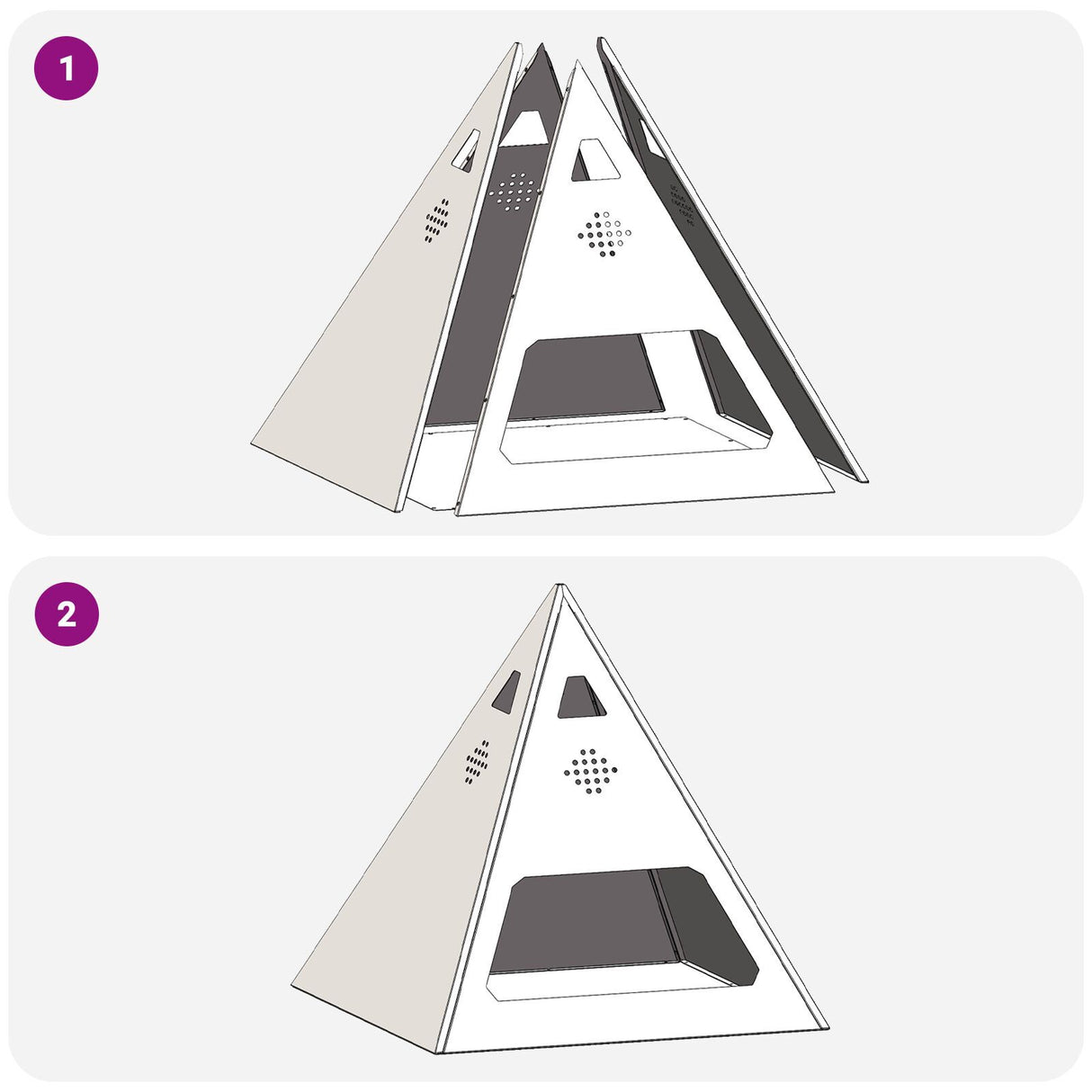Fire Pit Pyramid Black 50X50X51 Cm Steel
