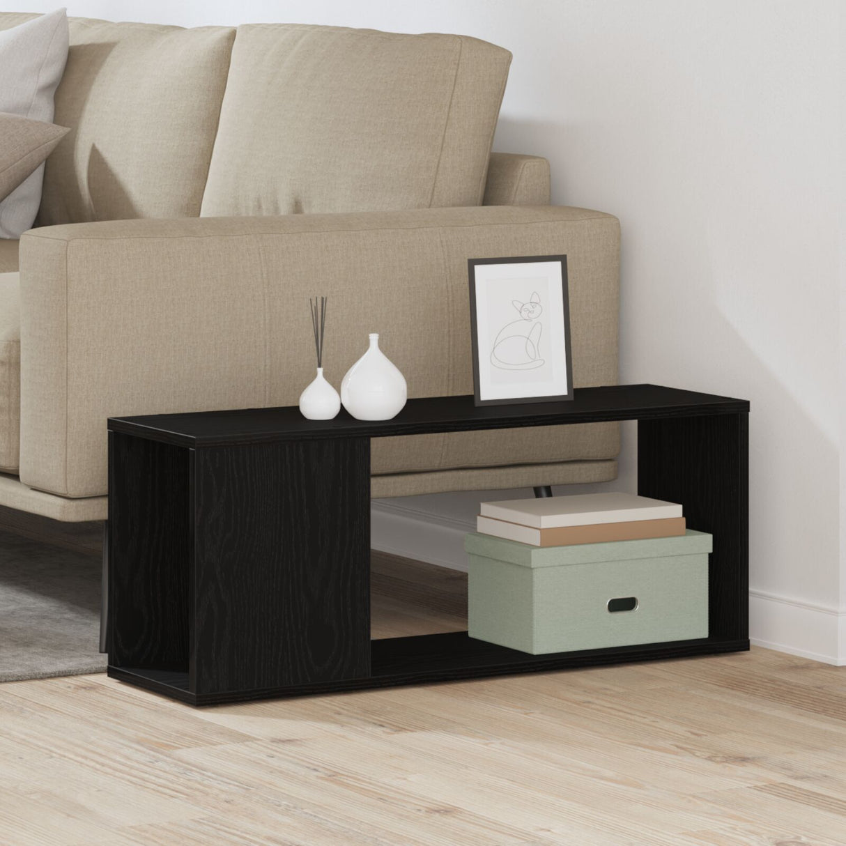 White Tv Stand 80X24X32 Cm Made From Engineered Wood