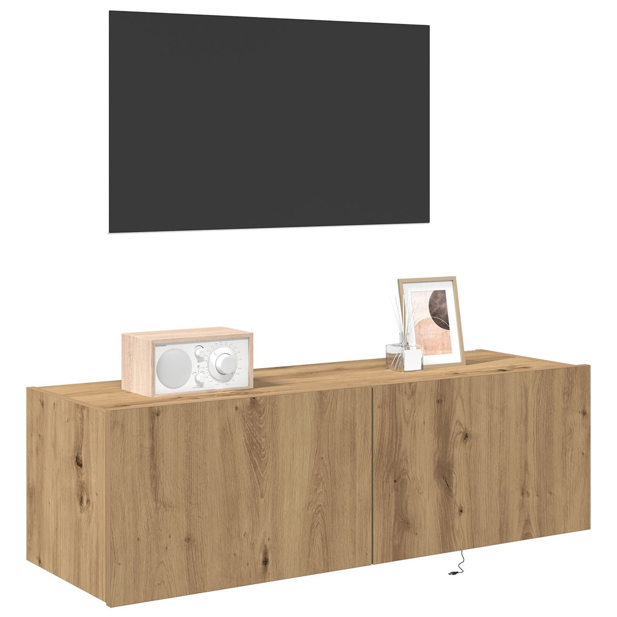 Tv Wall Cabinet With Led Lights Artisan Oak 100X35X31 Cm
