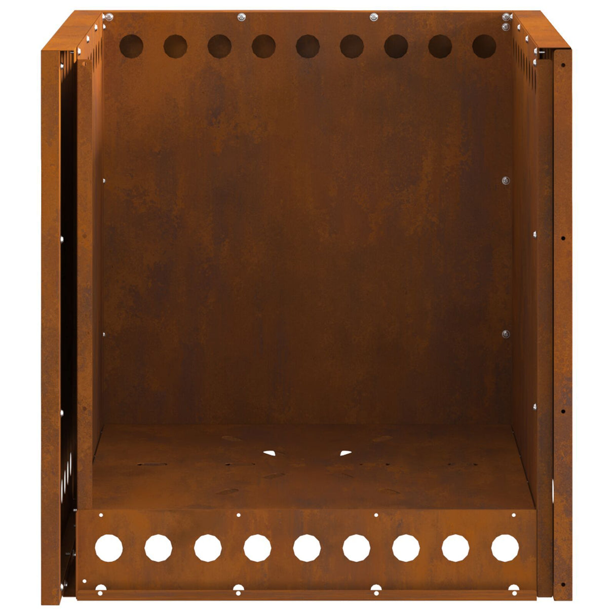 Smokeless Fire Pit Square 48X48X50 Cm Weathering Steel