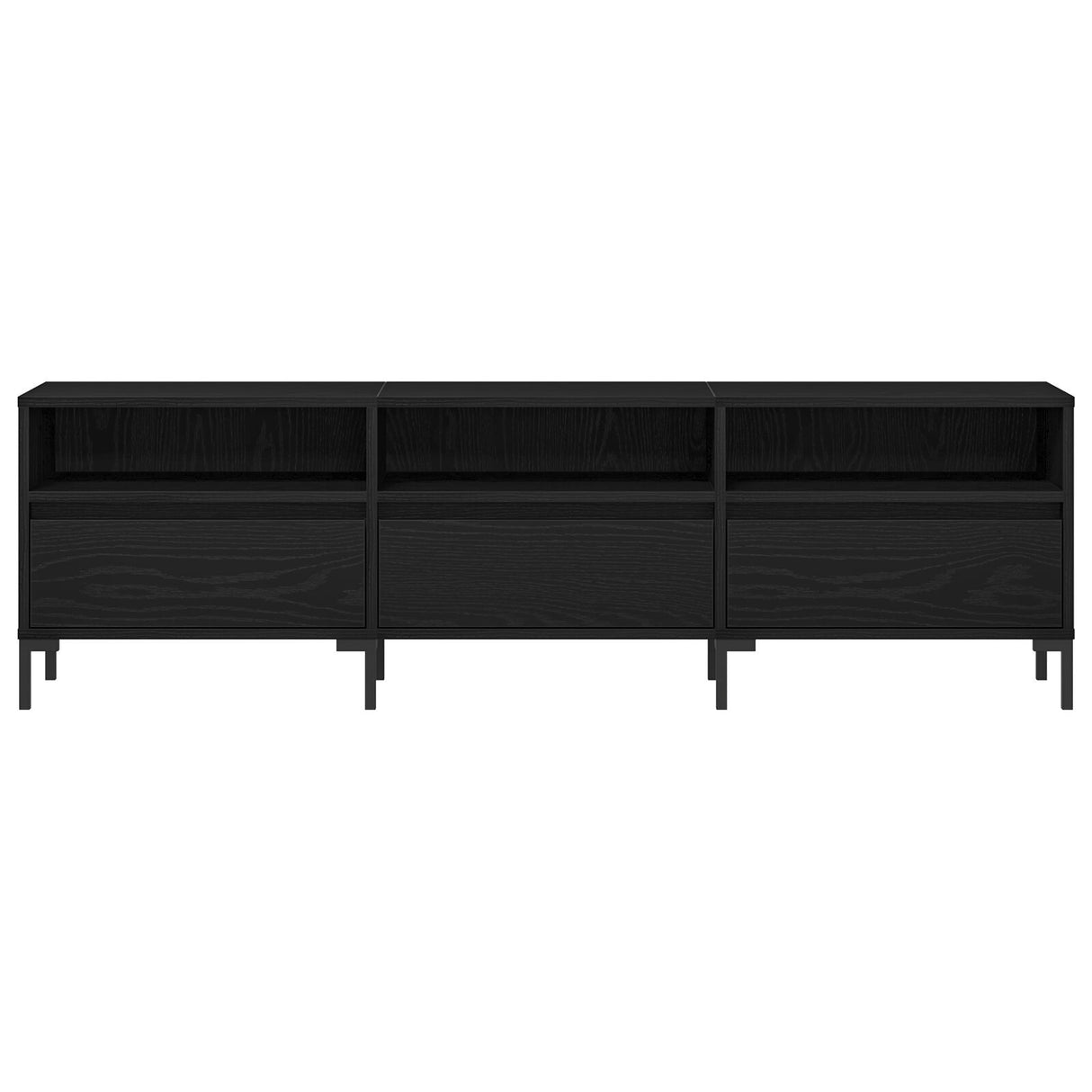 Tv Cabinet Black Oak 150X30X44,5 Cm Engineered Wood