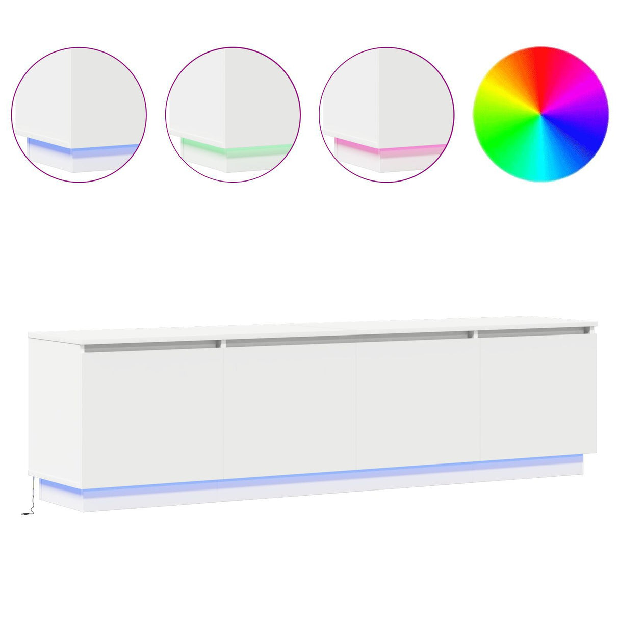 Tv Cabinet With Led 180X38X49 Cm Engineered Wood