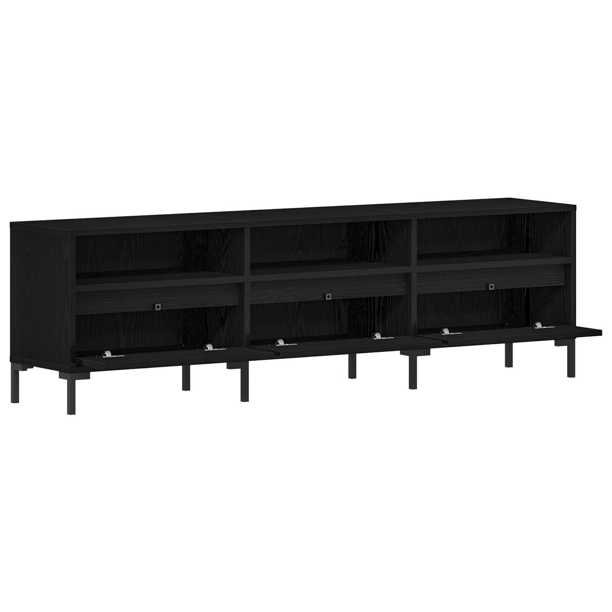 Tv Cabinet Black Oak 150X30X44,5 Cm Engineered Wood