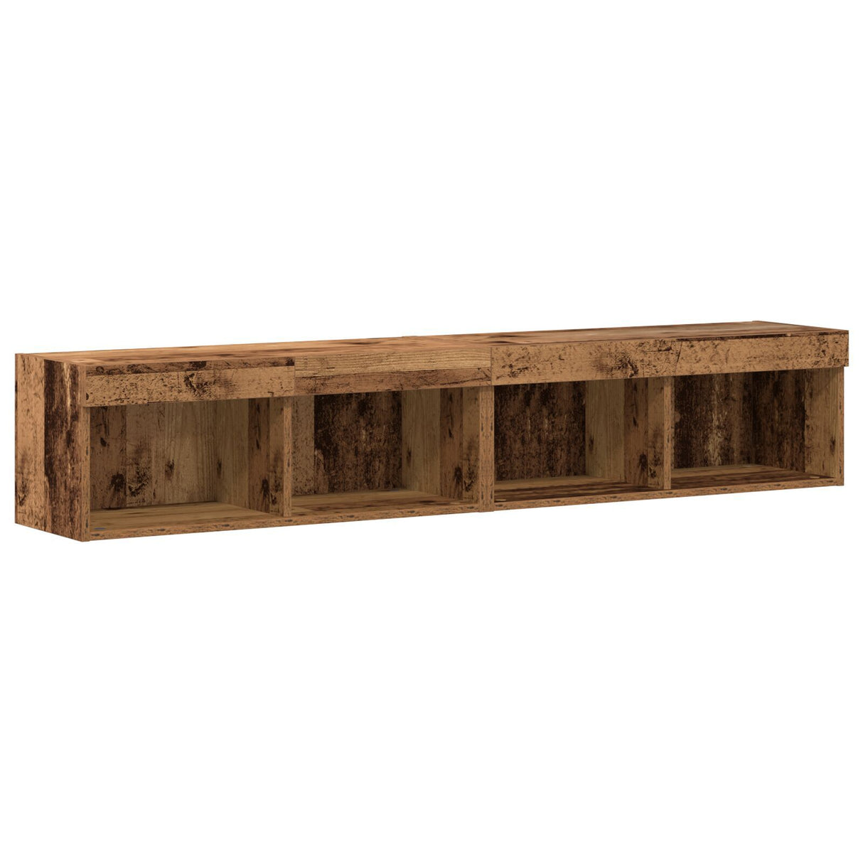 8 Piece Tv Wall Units With Led Old Wood Engineered Wood