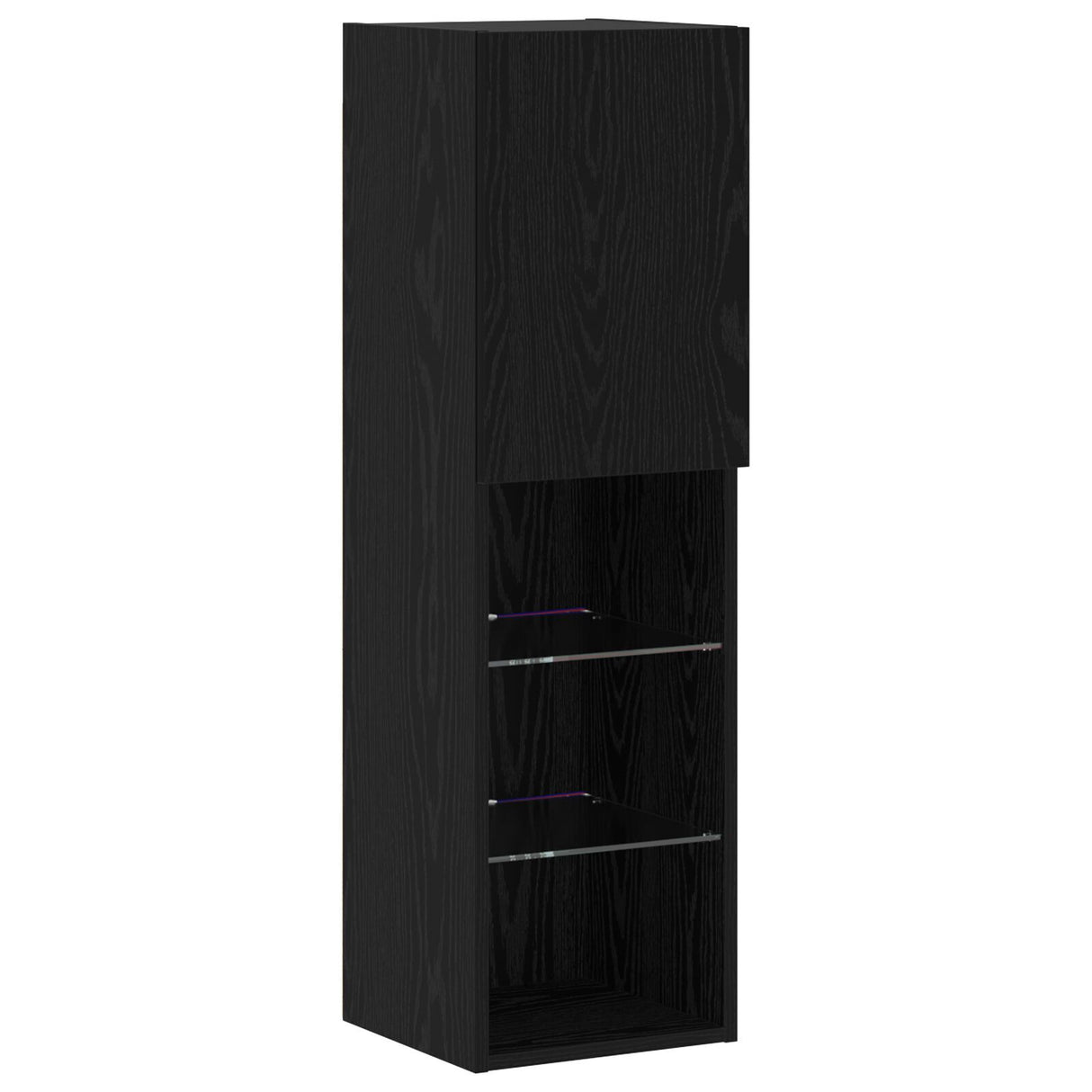 8 Piece Tv Wall Units With Led Black Oak Engineered Wood