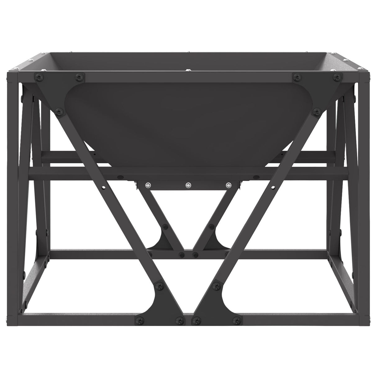 Fire Pit Square Black Steel
